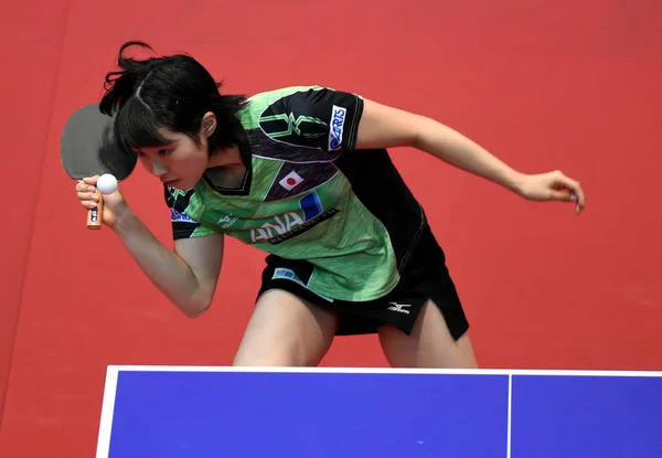 Kana Takeuchi Del Giappone Torna Colpo Liu Weishan Della Cina — Foto Stock