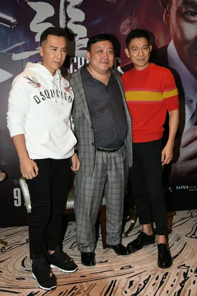 Sinistra Attore Hong Kong Donnie Yen Regista Wong Jing Attore — Foto Stock