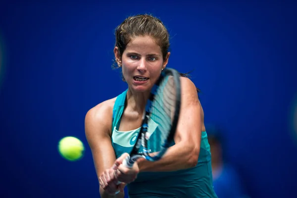 Julia Goerges German Returns Shot Agnieszka Radwanska Poland Second Match — Stock Photo, Image