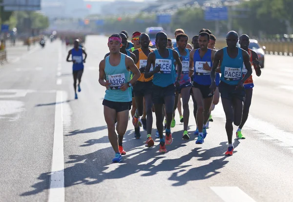 Professional Runners Take Part 2017 Cfld Beijing Marathon Tiananmen Square — Stock Photo, Image