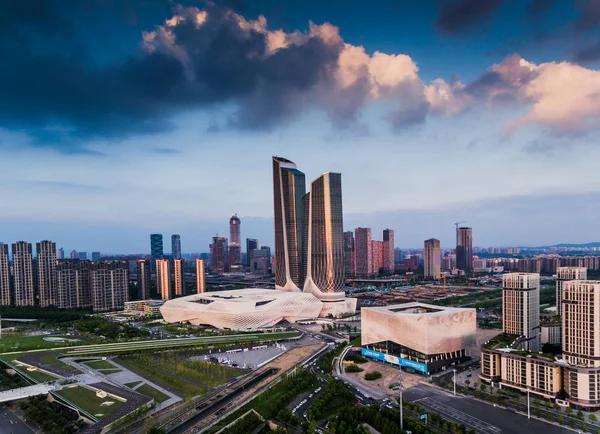 Nanjing Uluslararası Gençlik Kültür Merkezi Görünümü Ayrıca Gençlik Olimpiyat Merkezi — Stok fotoğraf