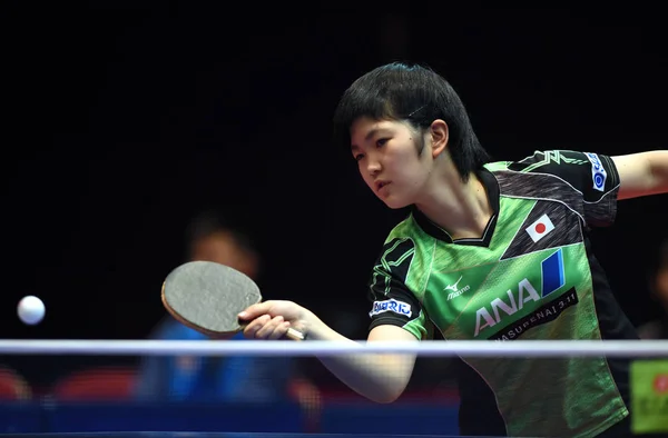 Miyuu Kihara Japonya Nın Bir Atış Qian Tianyi 2017 Ittf — Stok fotoğraf