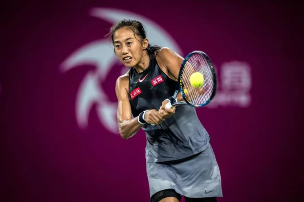 Zhang Shuai China Returns Shot You Xiaodi China First Match — Stock Photo, Image