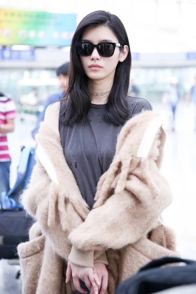 Chinese Model Mengyao Better Known Ming Pictured Beijing Capital International — Stock Photo, Image