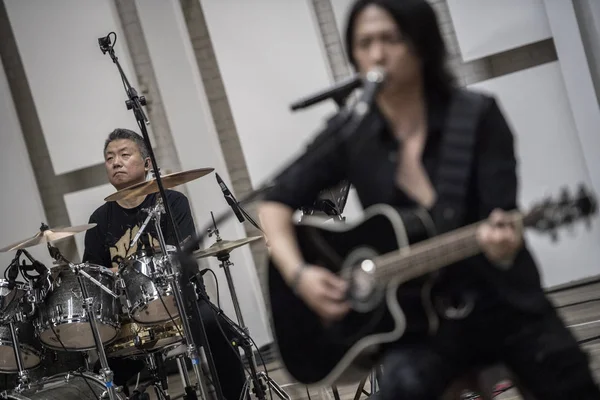 Banda Rock China Black Panther Participa Ensayo Para Concierto Con — Foto de Stock