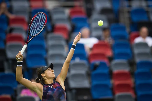 Caroline Garcia Capet Serveert Tegen Angelique Kerber Van Duitsland Hun — Stockfoto