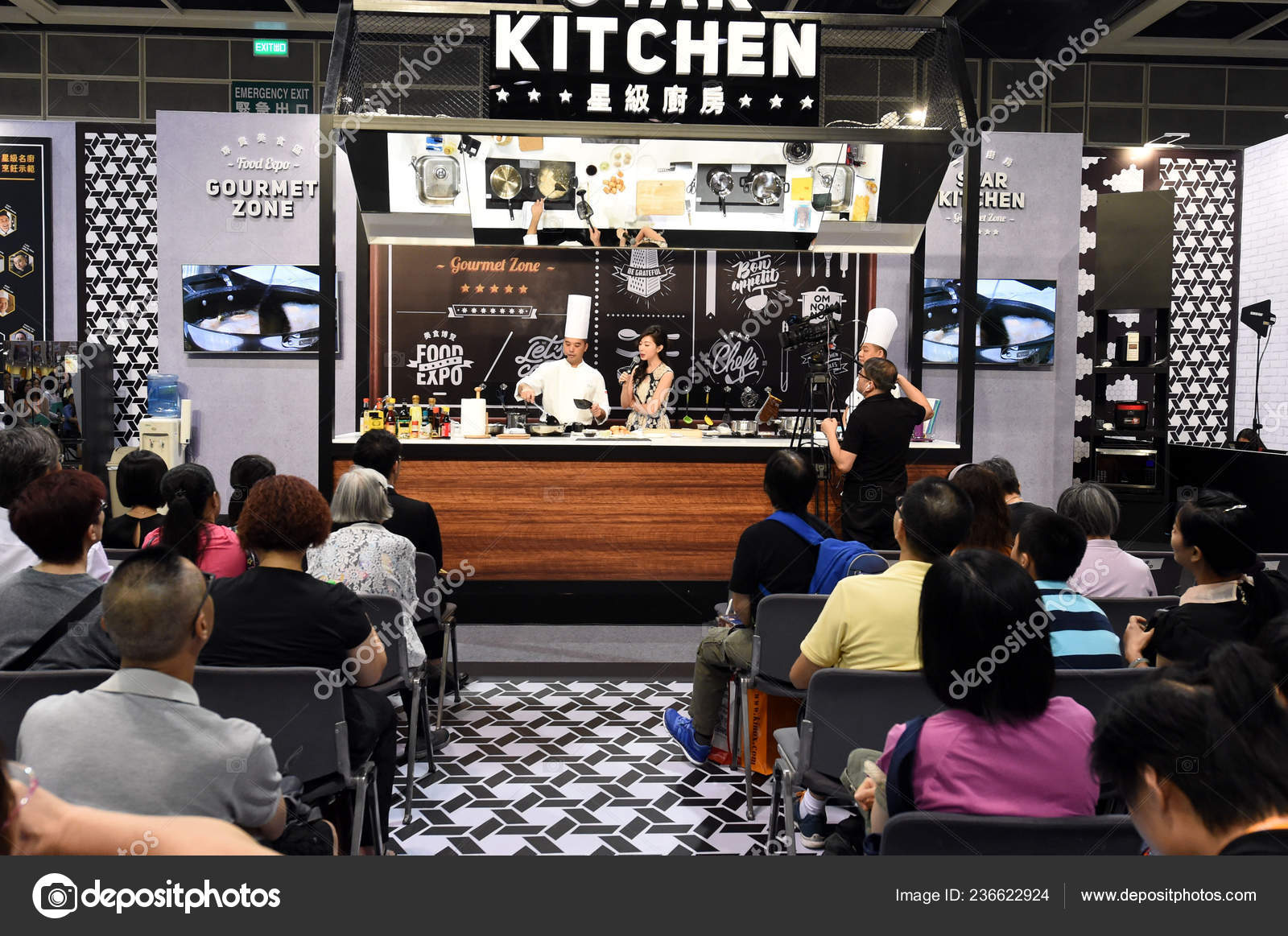 Chef Cooks Star Kitchen 28th Food Expo Hong Kong China Stock