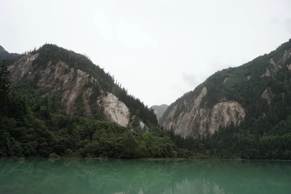 Veduta Una Frana Nella Valle Jiuzhaigou Dopo Terremoto Magnitudo Nella — Foto Stock