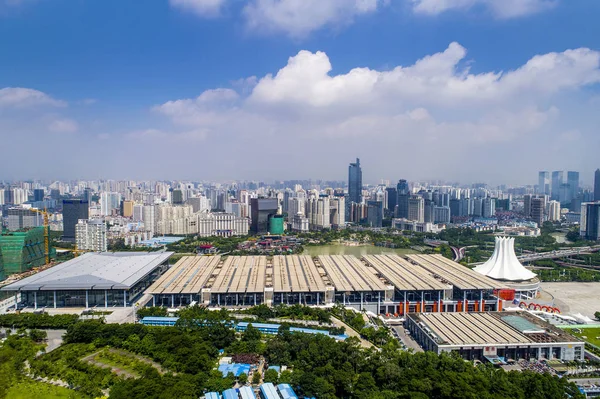 Вид Виставкового Залу Під Будівництво Місті Nanning Південному Китаї Гуансі — стокове фото