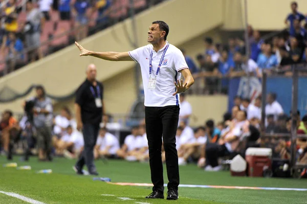 Treinador Principal Gus Poyet Shanghai Greenland Shenhua Reage Como Ele — Fotografia de Stock