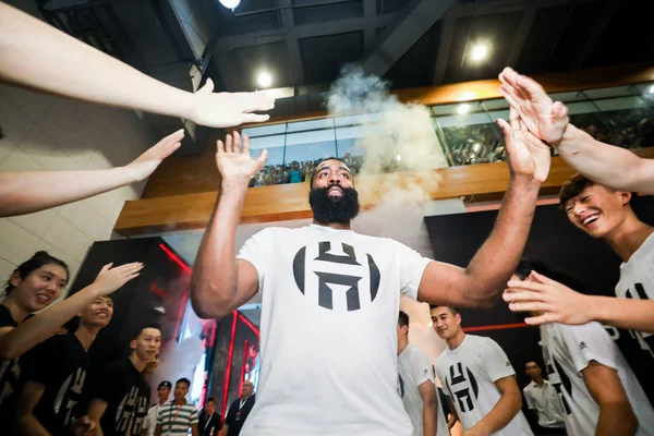 Nba Star James Harden Houston Rockets Center Greeted Chinese Basketball — Stock Photo, Image