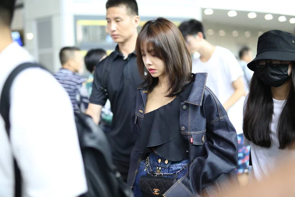 Taiwanese Singer Jolin Tsai Pictured Shanghai Pudong International Airport Shanghai — Stock Photo, Image