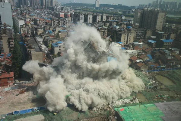 Aumenta Humo Después Que Antiguo Edificio Residencial Explotara Durante Una — Foto de Stock