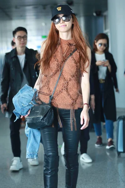 Modelo Atriz Taiwanesa Lin Chi Ling Retratado Depois Chegar Aeroporto — Fotografia de Stock