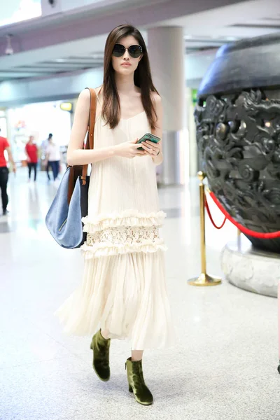 Modella Cinese Sui Fotografata All Aeroporto Internazionale Beijing Capital Pechino — Foto Stock
