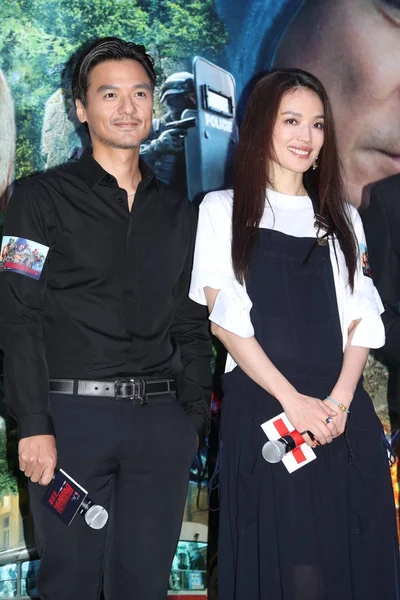 Actor Director Hong Kong Stephen Fung Izquierda Esposa Actriz Taiwanesa — Foto de Stock