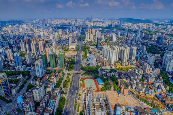 Luchtfoto Van Residentiële Hoogbouw Nanning Stad Zuid China Zhuang Autonome — Stockfoto