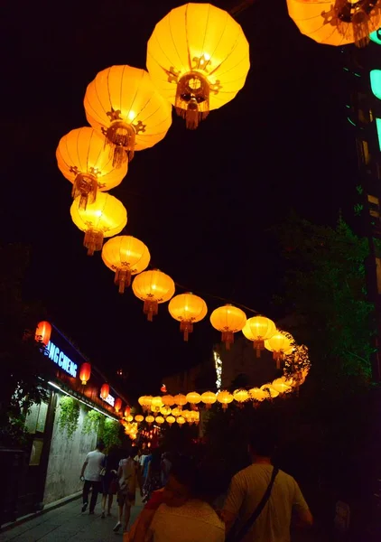 Turist Gelecek Sonbahar Ortası Festivali Ulusal Tatil Hangzhou City Doğu — Stok fotoğraf