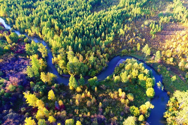 Widok Lotu Ptaka Pokazuje Dekoracje Greater Khingan Range Znany Również — Zdjęcie stockowe