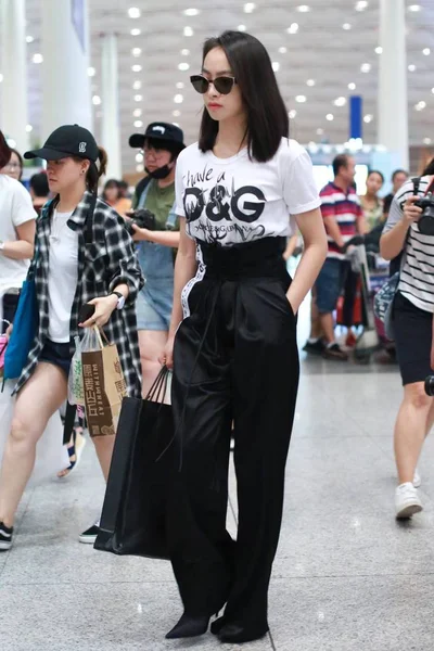 Chinese Zangeres Actrice Victoria Song Song Qian Afgebeeld Beijing Capital — Stockfoto