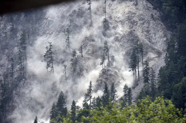 Blick Auf Einen Erdrutsch Jiuzhaigou Tal Nach Dem Erdbeben Der — Stockfoto