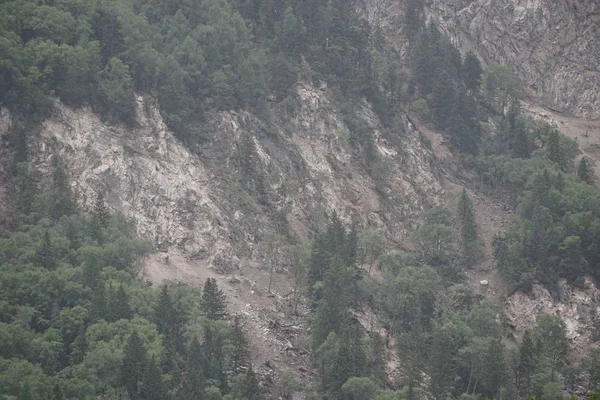 Vista Deslizamiento Tierra Valle Jiuzhaigou Después Del Terremoto Magnitud Condado — Foto de Stock