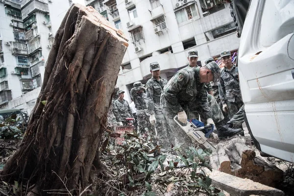 Soldado Chino Del Epl Ejército Popular Liberación Macao Garrison Utiliza —  Fotos de Stock