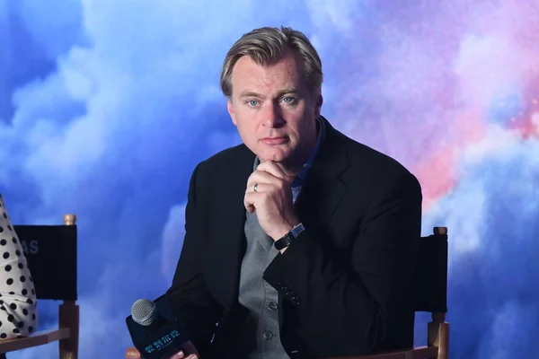 Diretor Cinema Britânico Christopher Nolan Participa Uma Conferência Imprensa Para — Fotografia de Stock