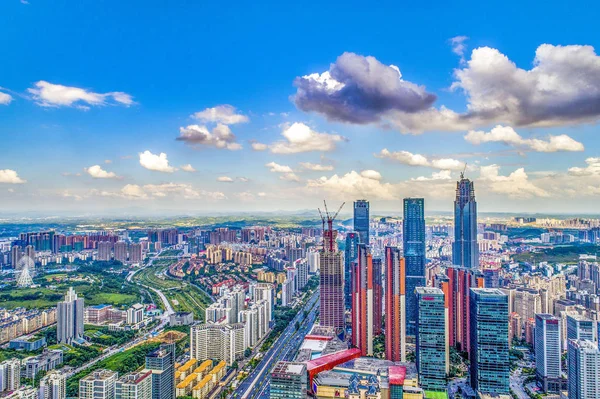 高層ビルや高層住宅 2017 日中国南部の広西チワン族自治区南寧市の空撮 — ストック写真