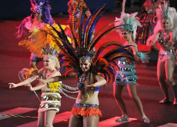 Artistas Países Presentan Durante Ensayo General Para Ceremonia Apertura Del — Foto de Stock