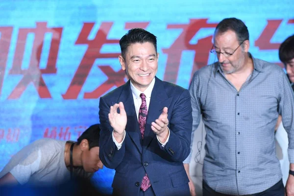 Hong Kong Singer Actor Andy Lau Center French Actor Jean — Stock Photo, Image