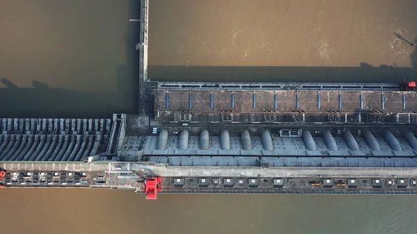 Panoramisch Uitzicht Three Gorges Dam Geëxploiteerd Door China Three Gorges — Stockfoto