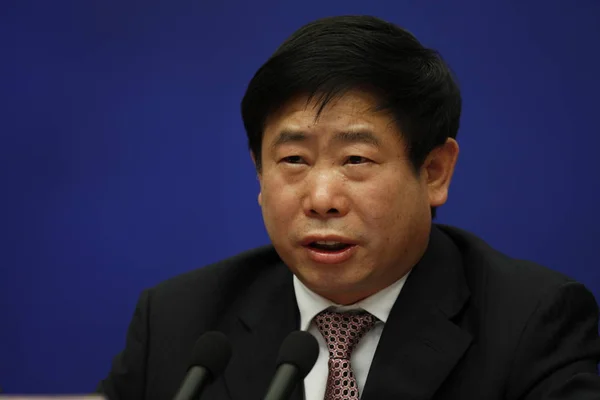 Yang Jiacai Náměstek Předsedy Čínské Bankovní Regulační Komise Cbrc Účastní — Stock fotografie