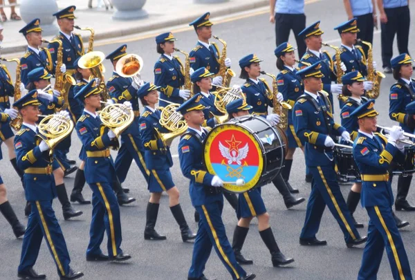Члени Військового Колективу Військово Повітряних Сил Китаю Виступити Парад Виступів — стокове фото
