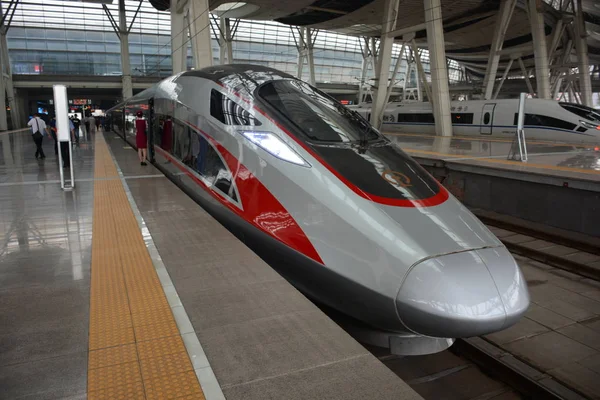 Fuxing Nagy Sebességű Golyó Vonat Peking Shanghai Nagysebességű Vasútvonal Képen — Stock Fotó