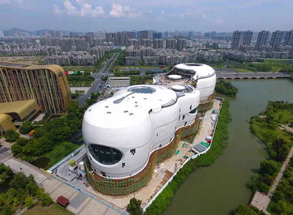 Vista Aérea Del China Comic Animation Museum Ccam Construcción Ciudad — Foto de Stock