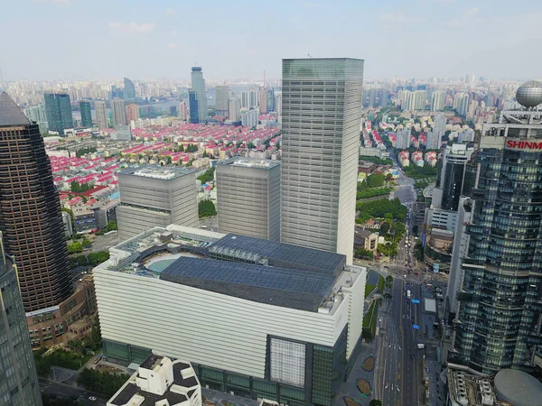 Pudong Şangay Çin Deki Lujiazui Financial District Yapım Aşamasında Olan — Stok fotoğraf