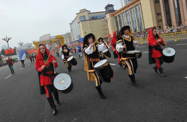 Des Membres Fanfare Armée Italienne Produisent Lors Tatouage Militaire Nanchang — Photo