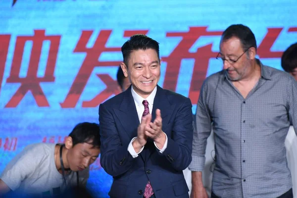 Hong Kong Sänger Und Schauspieler Andy Lau Mitte Und Der — Stockfoto