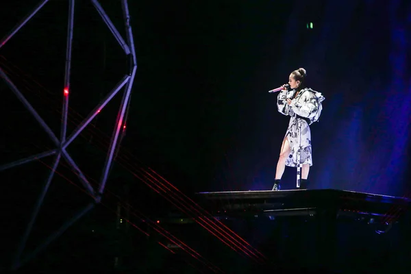 Taiwanesische Sängerin Jolin Tsai Tritt Während Des Konzerts Für Das — Stockfoto