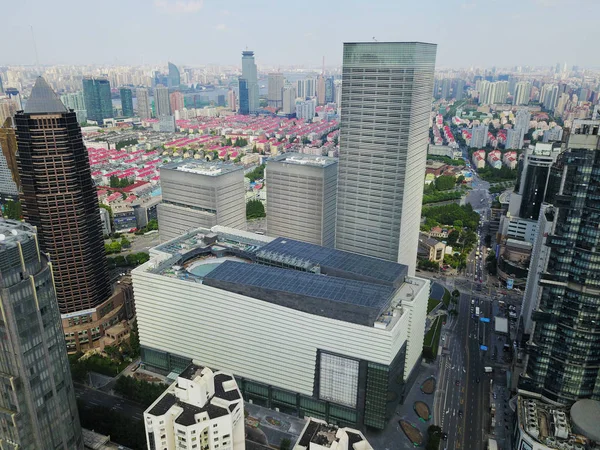 Pudong Şangay Çin Deki Lujiazui Financial District Yapım Aşamasında Olan — Stok fotoğraf