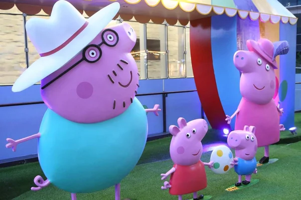 Utsikt Peppa Pig Themed Exhibition Shanghai Kina August 2017 – stockfoto