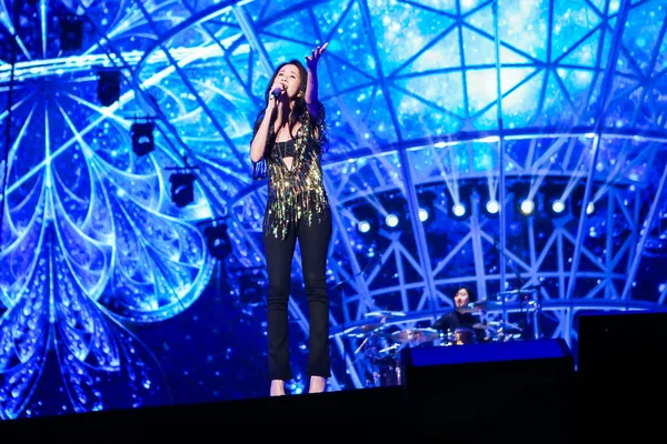 Cantora Atriz Hong Kong Karen Mok Apresenta Durante Concerto Para — Fotografia de Stock