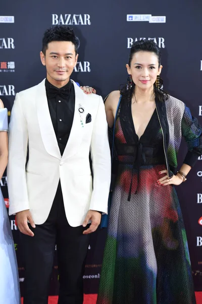 Von Links Der Chinesische Schauspieler Huang Xiaoming Die Schauspielerinnen Bingbing — Stockfoto