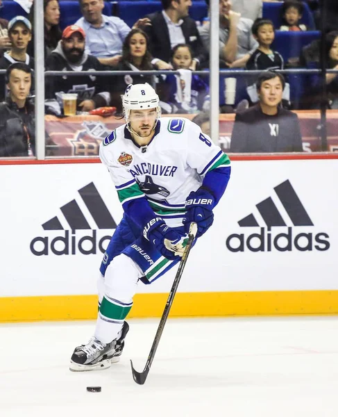 Christopher Tanev Von Vancouver Canucks Tritt Gegen Los Angeles Kings — Stockfoto