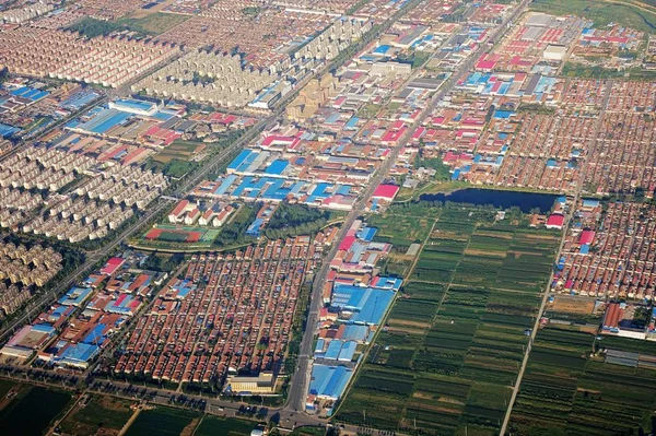 Aerial View Buildings Streets Qingdao City East China Shandong Province — Stock Photo, Image