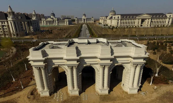 Légifelvételek Európai Stílusú Épület Zilonghu Campus Henan Egyetem Mezőgazdasági Zhengzhou — Stock Fotó