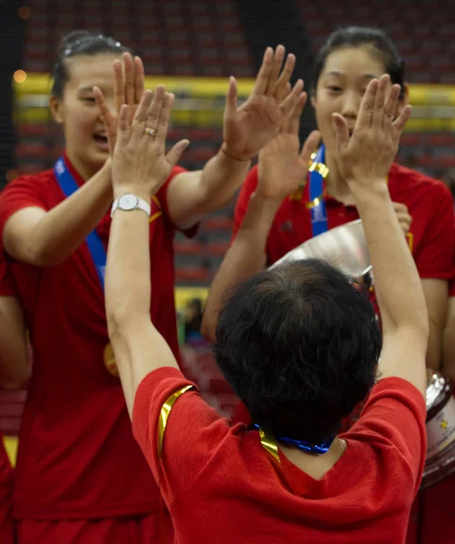 Cheftrainerin Jenny Lang Oder Lang Ping Der Chinesischen Frauen Volleyball — Stockfoto