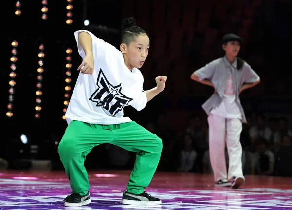 Une Danseuse Participe Aux Jeux Mondiaux Danse Zhengzhou Province Henan — Photo