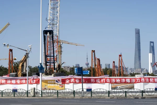 Vista Canteiro Obras Sede Brics New Development Bank Ndb Contra — Fotografia de Stock